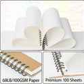 Crehatos 5.5" x 8.5" Small Sketch Book, Top Spiral Bound Sketch Pad, 100 Sheets Each 68lb/100gsm Drawing Paper, 2 Pack