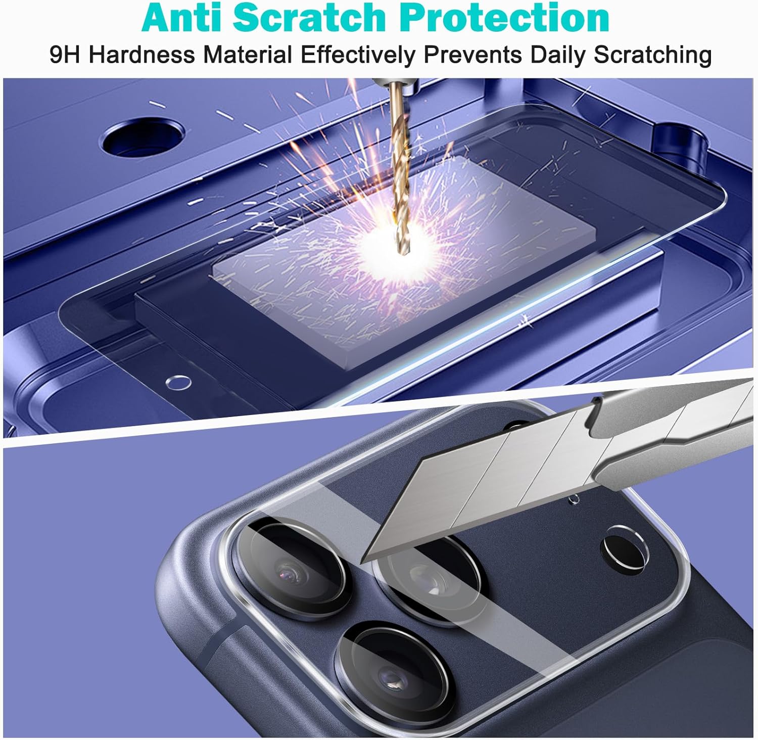 PEHAEL 3+3Pack for iPhone 17 Pro Max Privacy Screen Protector with Camera Lens Protector Full Coverage Anti-Spy Tempered Glass Film 9H Hardness Easy Installation Bubble Free [6.9 inch]