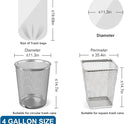 4 Gallon Trash Bags Drawstring 1.1 Mil - 120 Count White Small Garbage Bags Unscented for Bathroom, 15 Liter Thick Plastic Wastebasket Liners for Toilet Home Office and Bedroom