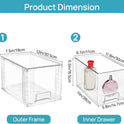 Vtopmart 4 Pack Large Stackable Storage Drawers,Easily Assemble Acrylic Bathroom Closet Undersink Organizers and Storage,Plastic Bins for Kitchen Cabinets,Pantry,Makeup,Medicine Organization