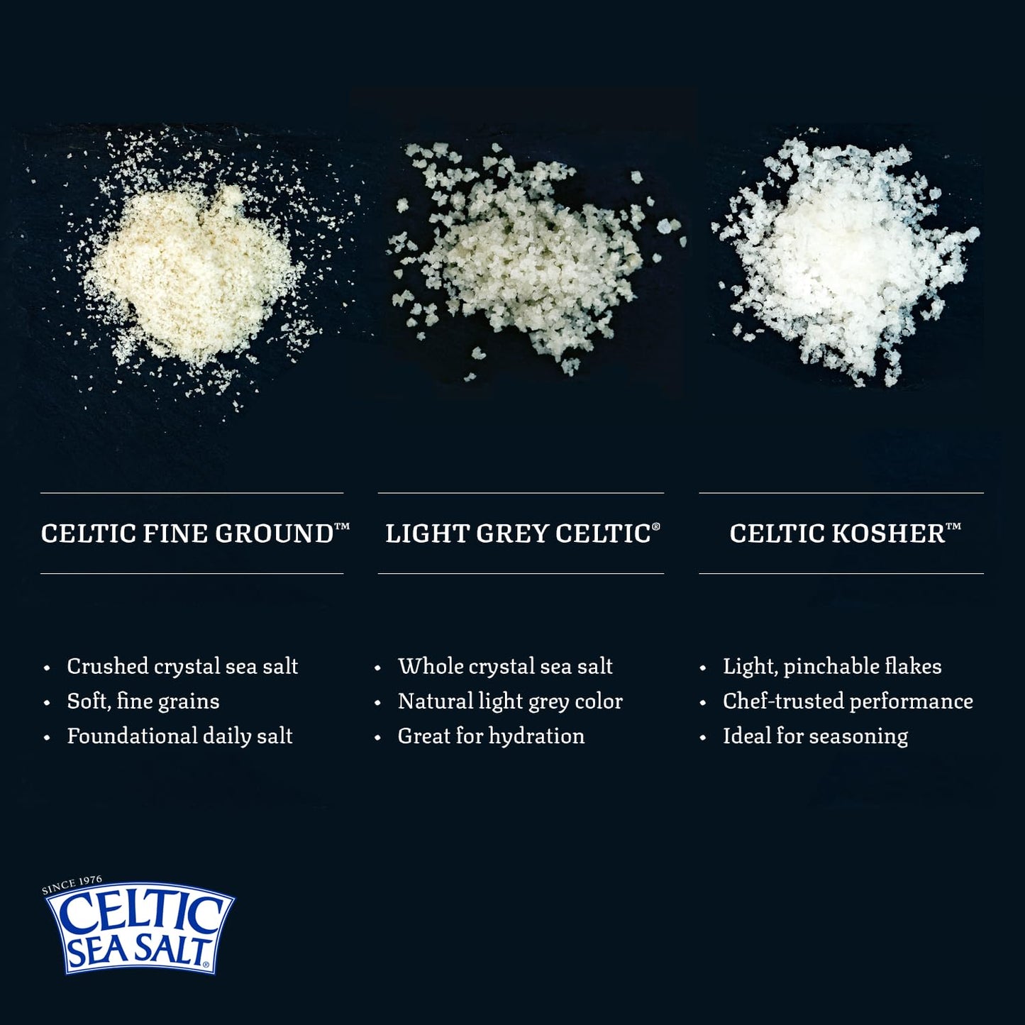 Celtic Sea Salt Kosher, 1 lb Resealable Bag, Unrefined Mineral-rich, Chef-Trusted Exquisite Taste, Hand-Harvested, Family Founded Since 1976