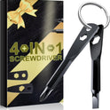 Stocking Stuffers for Men Adults - Gifts 4-in-1 Keychain Screwdriver Set for Teens Dad, Multi-functional Cool Gadgets Tools with Phillips and Slotted on Anniversary Birthday White Elephant