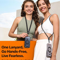 TORRAS Phone Lanyard Crossbody with 2 Phone Tabs, Adjustable Anti Theft Phone Strap for All Phones, Premium Metal Buckles, Skin-Friendly, Universal Cell Phone Neck lanyard for Travel Essentials, Black