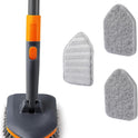 Tile Tub Scrubber Brush with 3 Different Function Cleaning Heads and 56" Extendable Long Handle-No Scratch Shower Scrubber for Cleaning Bathroom Kitchen Toilet Wall,Bathtub,Sink,Grey