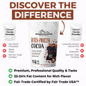 Cocoa Powder (8 oz) Dutch Processed Cocoa Powder, Unsweetened, Extra Rich Cocoa Flavor, 22-24% Fat, Premium Culinary Grade, Non-GMO Sourced, Fair Trade Certified, Perfect Cocoa for Baking and Cooking