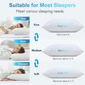 QUTOOL Cooling Pillow for Sleeping 2 Pack, Luxury Shredded Memory Foam Bed Queen Pillows Set of 2, Cool Pillow for Hot Sleepers Adjustable Firm Pillow for Side, Back, Stomach Sleepers Soft Yet Support
