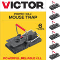 Victor Power-Kill Humane Mouse Traps M393SSR - 6 Easy Set, Reusable, Power-Kill Victor Mouse Traps