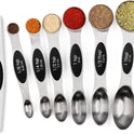 Magnetic Measuring Spoons Set Stainless Steel with Leveler, Stackable Metal Tablespoon Measure Spoon for Baking, Cups and Spoon Set Kitchen Gadgets Apartment Essentials Fits in Spice Jars