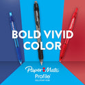 Paper Mate Profile Retractable Ballpoint Pens Bold, 1.4mm, Assorted Colors, 12 Count - Back to School, Home, Office, Teacher Supplies