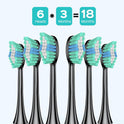COSLUS Sonic Electric Toothbrush for Adults: 47000 VPM for Deep Cleaning & Whitening with Travel Case - 5 Modes for Sensitive Teeth & Braces, Wireless Charging, 6 Brush Heads for Home Family, Black