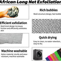 African Net Sponge Authentic, African Exfoliating Sponge Real African Net Black Owned, African Bath Sponge Back Scrubber, Body Exfoliator Shower Bath Accessories (Black)