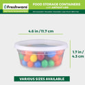 Freshware Food Storage Containers [50 Set] 8 oz Plastic Deli Containers with Lids, Slime, Soup, Meal Prep Containers | BPA Free | Stackable | Leakproof | Microwave/Dishwasher/Freezer Safe