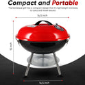 Gas One – 14-inch Portable Barbecue Grill with 3-Point Locking Lid for Heat Preservation – Dual Venting System – Small Charcoal Grill for Backyard, Camping, Boat
