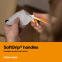 Fiskars Micro-Tip Spring Assisted Scissors, Precision Cutting Stainless Steel Blades, Comfort Handle, Cut Details in Fabric, Sewing Scissors and Arts and Crafts Tools