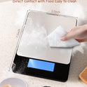 Food Scale -33lb Digital Kitchen Scale for Food Ounces Grams Rechargeable 304 Stainless Steel,Batteries and Type-C Charging | Perfect for Meal Prep, Cooking, and Baking, Black