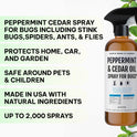 Kate's Home & Garden Peppermint Oil Spray for Bugs, Ants, Insects, Spiders. Pesticide and Insecticide Indoor Repellent Pest Control with Cedarwood Oil (16oz, Natural, Pet Safe, Non Toxic)