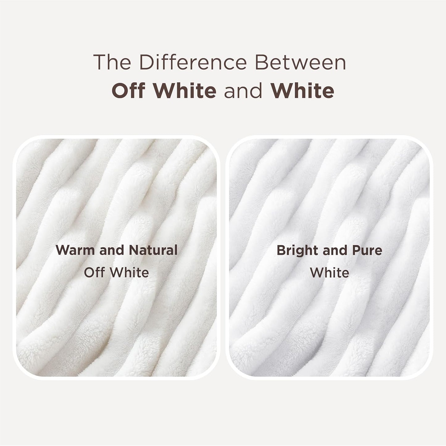 Bedsure GentleSoft White Throw Blanket for Couch - Cozy Blanket for Women, Cute Fleece Throw for Girls, Birthday Gifts for Women Men Teen, Room Home Boho Decor, Off White, 50x60 Inches