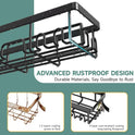 Veken Shower Caddy 6-Pack, Advanced Rustproof Design, No Drilling Adhesive Shelves, Rack with Soap Holder, Large Capacity Bathroom Organizers and Storage, Wall-Mounted Kitchen & Home Decor
