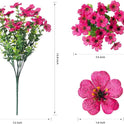 Artificial Flowers for Outdoor Indoor Garden Home Decoration, Faux Flower Daisy with Eucalyptus Leaves Fake Plants Greenery Boxwood Porch Patio, 12 Bundles (Mix Pink Red Purple Yellow)