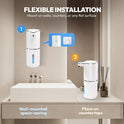 2 Pack Automatic Foaming Soap Dispenser,Touchless Foam Soap Dispenser,12.8oz Rechargeabled Wall Mounted Smart for Bathroom and Kitchen Dish Soap,Easy for Toddlers(White)