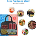 DALINDA Lunch Bag Lunch Box for Women Men Reusable Insulated Lunch Bags,Water-Resistant Cute Cooler Lunch Tote Bag, Large Capacity for Work Travel Picnic,Black