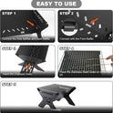 Odoland Camping Campfire Grill, Portable Folding Charcoal Grills, Backpacking BBQ Grill, Heavy Duty Firepit Grill with Carry Bag for Outdoor Cooking, Bonfire, Patio, Backyard