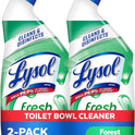 Lysol Toilet Bowl Cleaner Gel, For Cleaning and Disinfecting, Stain Removal, Forest Rain Scent, 24oz (Pack of 2)