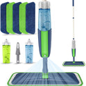 Spray Wet Mops for Hardwood Floor Cleaning: MEXERRIS Floor Mop with 5 Washable Pads for Swiffer Powermop & 2 Refillable Bottles - Home Commercial Dust Dry Mops for Wood Laminate Vinyl Tiles Ceramic