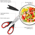 iBayam 3-Pack 8.5"Kitchen Scissors All Purpose Heavy Duty with Protective Sheath, Soft Grip Comfort Handle, Dishwasher Safe Kitchen Utensils Gadgets Set, Stainless Cooking Meat Poultry Food Shears