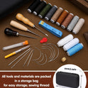 BAGERLA Heavy Duty Sewing Kit, Needle and Thread Kit with Upholstery Thread Needles Sewing Awl Seam Ripper for Car Seats Carpets Shoes Backpacks DIY Crafting