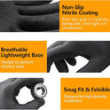 Safety Work Gloves MicroFoam Nitrile Coated-3/6/12/36 Pairs,Breathable Nylon Working Gloves for Men Women