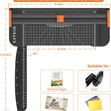 Evteck Paper Cutter 12 Inch Paper Trimmer Slider Crafting Scrapbooking Supplies for A4 Vinyl Photo Cardstock with Security Blade and Foldable Ruler