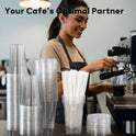 AOZITA 25 Pack - 16 oz Plastic Cups with Lids and Straws, Clear Iced Coffee Cups with Lids, Disposable Cups with Lids for Cold Drinks, Iced Tea, Milkshakes, Smoothies - Durable & BPA Free
