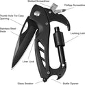 Multitool Carabiner with Pocket Knife, Stocking Stuffers Gifts for Men, EDC Carabiners with Folding Knives, Bottle Opener, Window Breaker and Screwdriver, Survival Gear for Camping Hiking