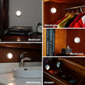 STAR-SPANGLED Push Tap Light, 2.8” Mini Night Touch LED Puck Lamp, Portable Under Cabinet Lighting AAA Battery Operated Powered, DIY Stick On Lights for Closet, Counter, Kitchen, Warm White, 5 Pack