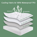 Premium Waterproof Mattress Protector Queen Size, Breathable Bed Cover 3D Air Fabric Cooling Mattress Pad Cover Smooth Soft Noiseless Washable, 8''-21'' Deep Pocket (White)