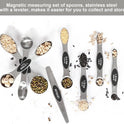 Magnetic Measuring Spoons Set Stainless Steel with Leveler, Stackable Metal Tablespoon Measure Spoon for Baking, Cups and Spoon Set Kitchen Gadgets Apartment Essentials Fits in Spice Jars