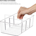 Vtopmart 8 Pack Food Storage Organizer Bins, Clear Plastic Bins for Pantry, Kitchen, Fridge, Cabinet Organization and Storage, 4 Compartment Holder for Packets, Snacks, Pouches, Spice Packets