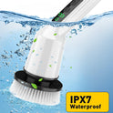 Electric Spin Scrubber for Cleaning Bathroom, Shower Scrubber Cordless Cleaning Brush with IPX7 Waterproof & 2 Speed, 3 Brush Heads, Bathroom Cleaning Supplies for Shower Tub Kitchen Tile Toilet White