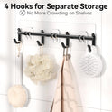 YASONIC Shower Caddy, 100% Rustproof Shower Organizer with Soap Holder, 6 Pack Large Capacity Shower Shelves for Inside Shower, No Drilling Bathroom Organizers and Storage for Kitchen & Home Decor