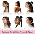 LuSeren 120PCS Black Hair Ties for Thick Hair – Seamless No Damage Elastic Ponytail Holders, Black Hair Band,Bulk Nylon Hair Elastics for Women