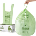 SUPERBIO 13 Gallon Compostable Kitchen Waste Bags with Handles, Food Scrap Bags Certified by BPI, OK compost INDUSTRIAL, 30 Count, 49.2L
