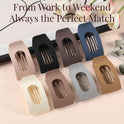 8 Pack Flat Hair Clips for Women – Large Matte Rectangle No-Slip Claw Clips, Strong Hold Square Hair Accessories for Thick & Thin Hair, Lay Flat Design for Work & Daily Styling
