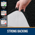 OLANLY Black Bathroom Rug 30x20, Extra Soft Absorbent Chenille Bath Rugs, Rubber Backing Quick Dry, Machine Washable Bath Mats for Bathroom Floor, Tub and Shower, Home Decor Accessories