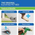 Coolaroo Original Elevated Dog Bed - Breathable Off-The-Ground Pet Bed with Cooling Fabric, Joint Relief & Moisture-Resistant Fabric, 100% Recyclable, Easy Clean, Grey, Medium