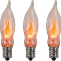 Creative Hobbies A101 Flicker Flame Light Bulb - 3 Watt, 130 Volt, E12 Candelabra Base, Nickel Plated Base - Dances with a Flickering Orange Glow | 5 Pack
