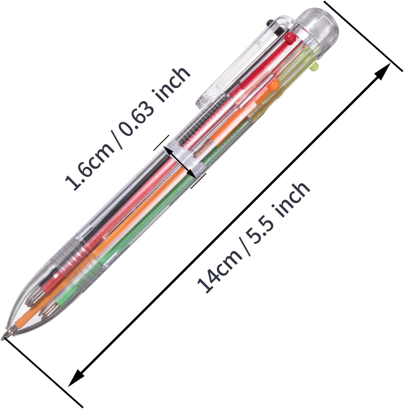 Favide 22 Pack 0.5mm 6-in-1 Multicolor Ballpoint Pen,6-Color Retractable Ballpoint Pens for Office School Supplies Students Children Gift,Kids Party Favors