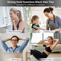 100PCS Black Hair Ties for Women Girls, Seamless Thick Black Hair Band, Elastic Hair Ties No Damage Ponytail Holder Christmas Gift