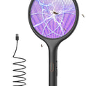 YISSVIC Electric Fly Swatter Bug Zapper Racket Dual Modes Mosquito Killer with Purple Mosquito Light Rechargeable for Indoor Home Office Backyard Patio Camping (Black) (Black-1 Pack)