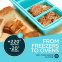 Silicone Freezer Tray With Lid - Soup Freezer Container molds - Large Ice Cube Tray- makes 8 perfect 1 cup portions cubes, 2-Pack Freezer Storage Food Soups & Meal Prep - Oven & Dishwasher -Safe